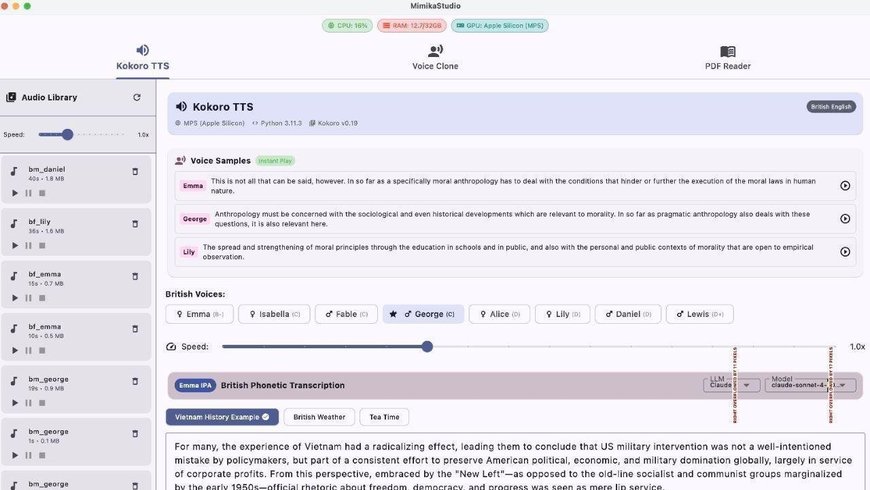 Нейросеть для работы с голосом - MimikaStudio