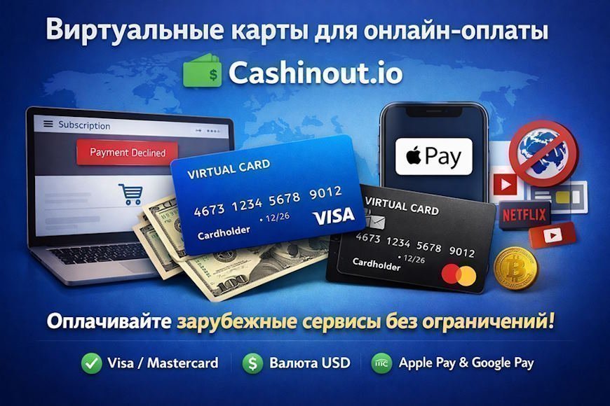 Виртуальные карты Cashinout.io для онлайн-оплаты